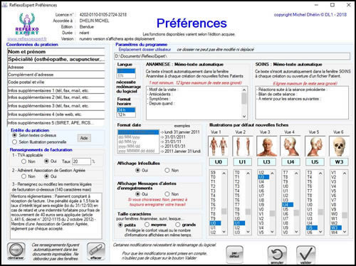 Preferences ReflexoEXPERT